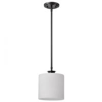 View 1 Light 120 volt Gun Metal Satin White Glass Pendant Light Fixture