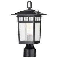 Nuvo Lighting 1 Light 14" 120 volt Textured Black Seeded Glass Outdoor Post Top Lantern Light Fixture