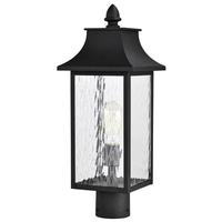 Nuvo Lighting 1 Lamp 20" 120 volt Matte Black Clear Water Glass Outdoor Post Top Lantern Light Fixture