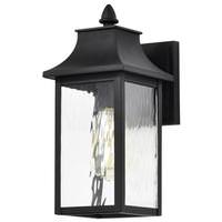 View 1 Lamp 13" 120 volt Matte Black Clear Water Outdoor Wall Lantern Light Fixture