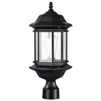 Nuvo Lighting 1 Lamp 18" 120 volt Matte Black Clear Glass Outdoor Post Top Lantern Light Fixture