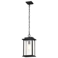 Nuvo Lighting 1 Lamp 16" 120 volt Matte Black Clear Seeded Glass Outdoor Hanging Lantern Light Fixture