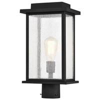 Nuvo Lighting 1 Lamp 17" - 120 volt Matte Black Clear Seeded Glass Outdoor Post Top Lantern Light Fixture