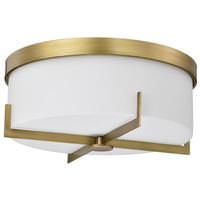 View 15" 3 Light 120 volt Natural Brass Flush Mount Light Fixture
