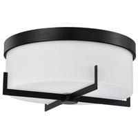 View 15" 3 Lamp 120 volt Matte Black Indoor Flush Mount Light Fixture
