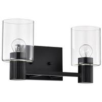 View 2 Light 120 volt Matte Black Vanity Light Fixture