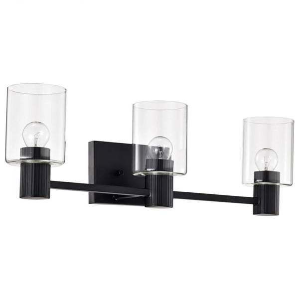 3 Light 120 volt Matte Black Vanity Light Fixture