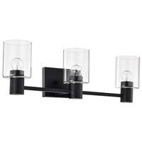 View 3 Light 120 volt Matte Black Vanity Light Fixture