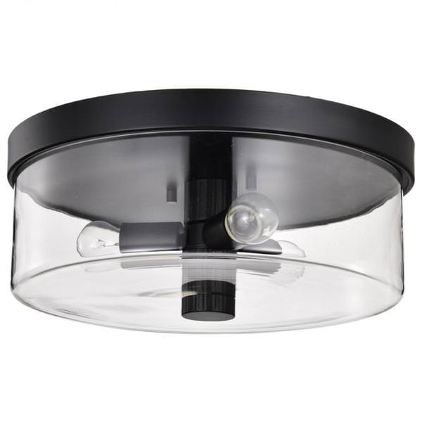 15" 3 Light 120 volt Matte Black Flush Mount Light Fixture