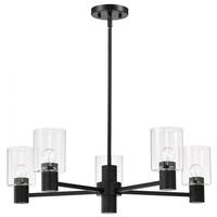 Nuvo Lighting 28" 120 volt 5 Light Matte Black Chandelier