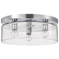 View 3 Lamp 120 volt Polished Nickel Flush Mount Light Fixture