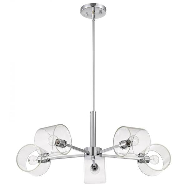 28" 5 Light 120 volt Polished Nickel Chandelier