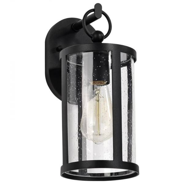 1 Lamp 120 volt Matte Black Wall Lantern