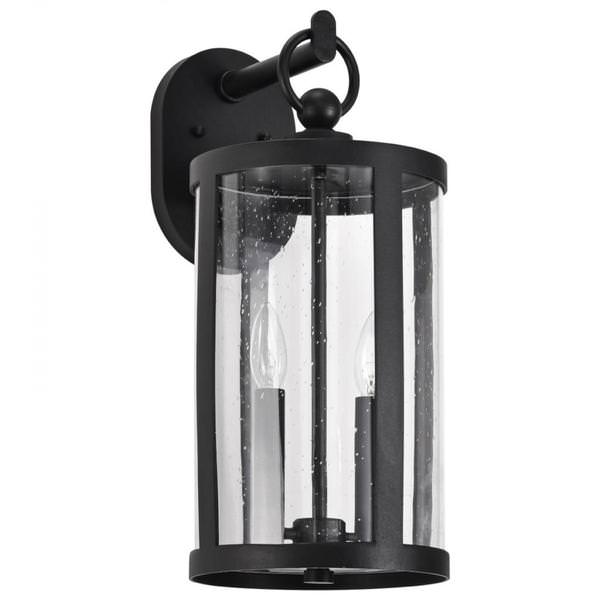 2 Light 120 volt Matte Black Wall Lantern