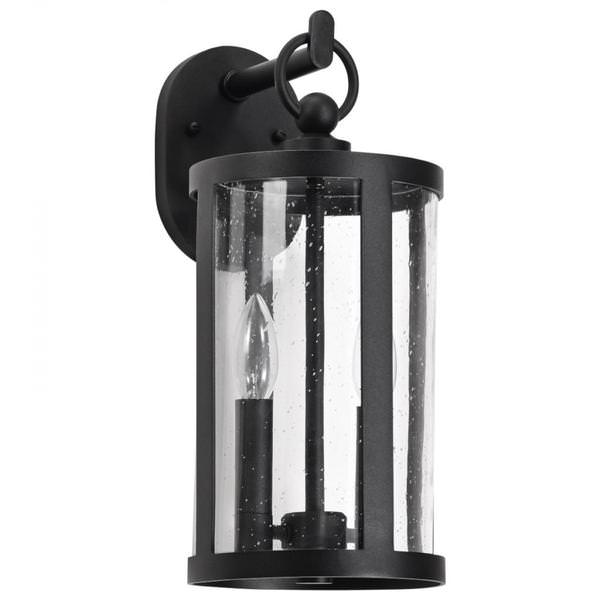 2 Lamp 120 volt Matte Black Wall Lantern