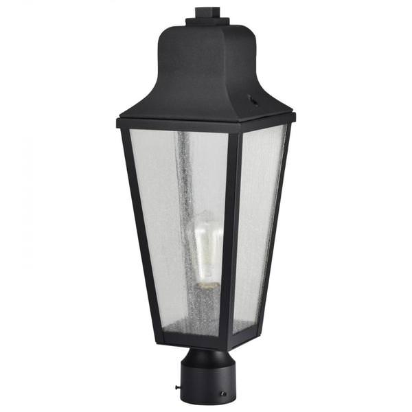 1 Lamp 120 volt Matte Black Post Top Lantern