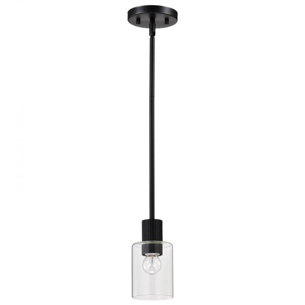 1 Light 120 volt Matte Black Mini Pendant Light Fixture