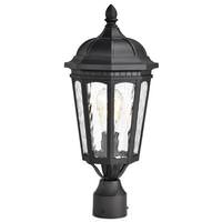 Nuvo Lighting 1 Lamp 19.5" 120 volt Matte Black Clear Water Glass Outdoor Post Top Lantern Light Fixture