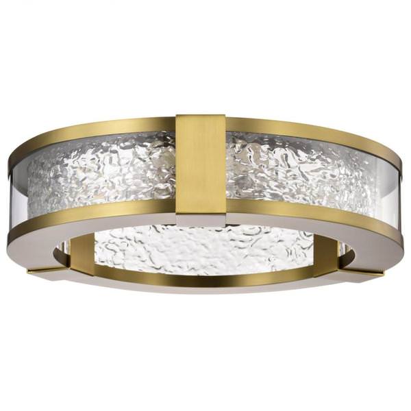 13" 30 watt 120/277 volt 3000K Natural White Vintage Brass Indoor LED Flush Mount Fixture