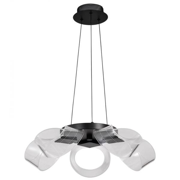 24 watt 120 volt 3000K Natural White Matte Black LED Chandelier 