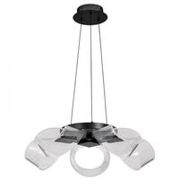 View 24 watt 120 volt 3000K Natural White Matte Black LED Chandelier 