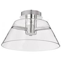 View 18 watt 120 volt 3000K Natural White Polished Nickel Indoor LED Semi Flush Mount Light Fixture
