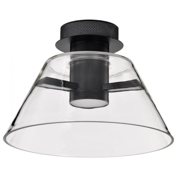 14" 12 watt 120 volt 3000K Natural White Matte Black LED Semi Flush Light Fixture