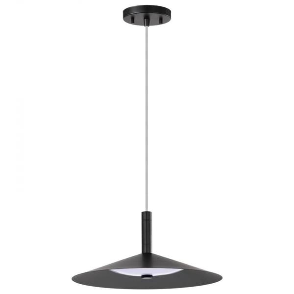 14" 18 watt 120 volt CCT Selectable Matte Black LED Pendant