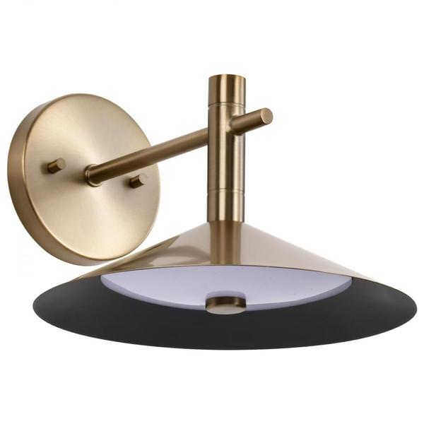 10" 18 watt 120 volt CCT Selectable Burnished Brass LED Wall Sconce Light Fixture