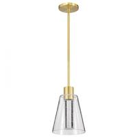View 7" 12 watt 120 volt 3000K Natural White Brushed Brass LED Pendant