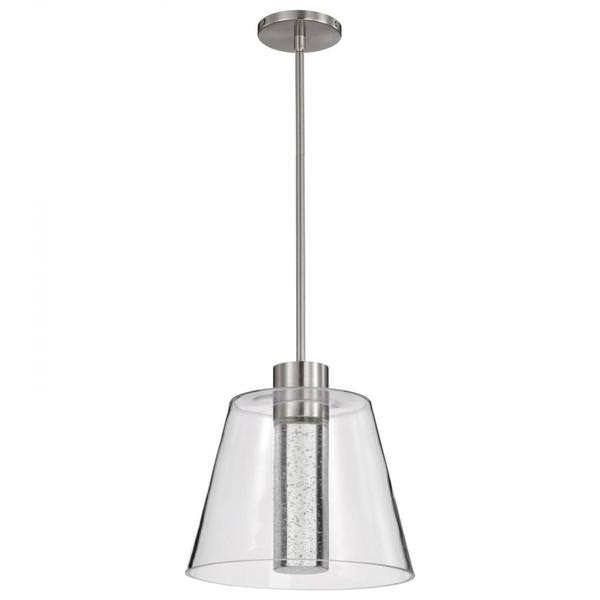12" 12 watt 3000K Natural White Brushed Nickel LED Pendant