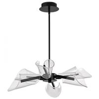 View 28" 4 Light 31 watt 120 volt 3000K Natural White Matte Black LED Chandelier