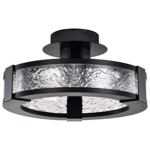 13" 30 watt 3000K Natural White Matte Black LED Semi Flush Light Fixture