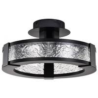 Nuvo Lighting 13" 30 watt 3000K Natural White Matte Black LED Semi Flush Light Fixture