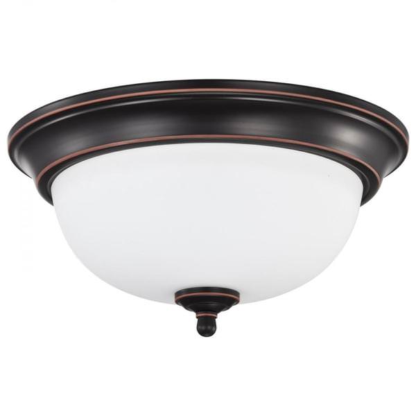 13" 19 watt 120 volt 3000K Natural White Mahogany Bronze LED Flush Mount Light Fixture