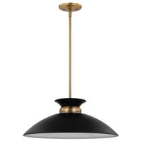 Nuvo Lighting 1 Lamp 20" 120 volt Matte Black/Burnished Brass Indoor Pendant Light Fixture