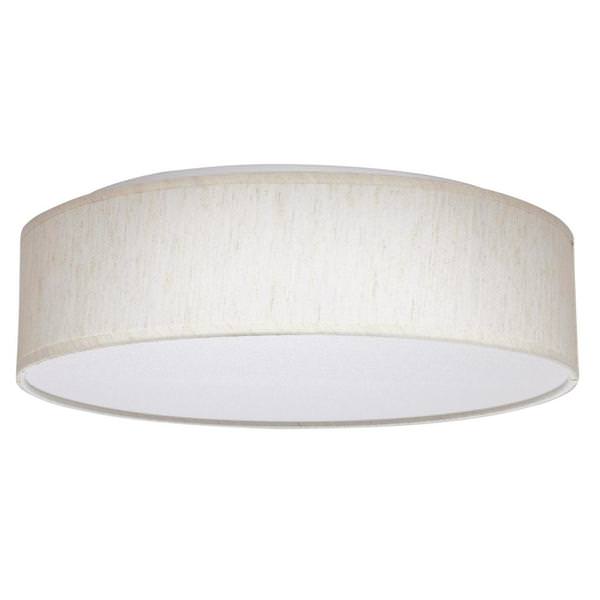 15" 20 watt 120 volt CCT Selectable Beige Fabric Indoor Round LED Light Fixture