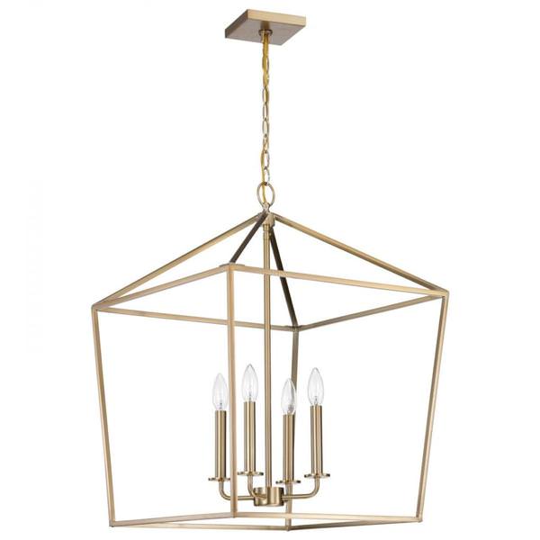 4 Lamp Burnished Brass Emma Indoor Pendant Light Fixture