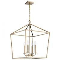 Nuvo Lighting 4 Lamp Burnished Brass Emma Indoor Pendant Light Fixture