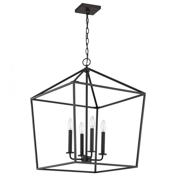 4 Light Matte Black Emma Indoor Pendant Light Fixture