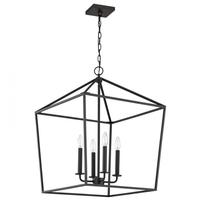 View 4 Light Matte Black Emma Indoor Pendant Light Fixture