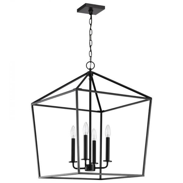 4 Light Matte Black Emma Indoor Pendant Light Fixture