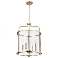 Nuvo Lighting 4 Lamp Burnished Brass Yorktown Indoor Pendant Light Fixture