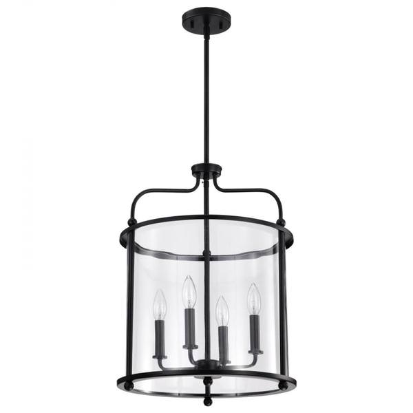 4 Light Matte Black Yorktown Indoor Pendant Light Fixture