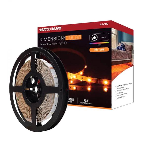 16' 12 watt 24 volt Indoor RGB LED Tape Light Kit with Remote