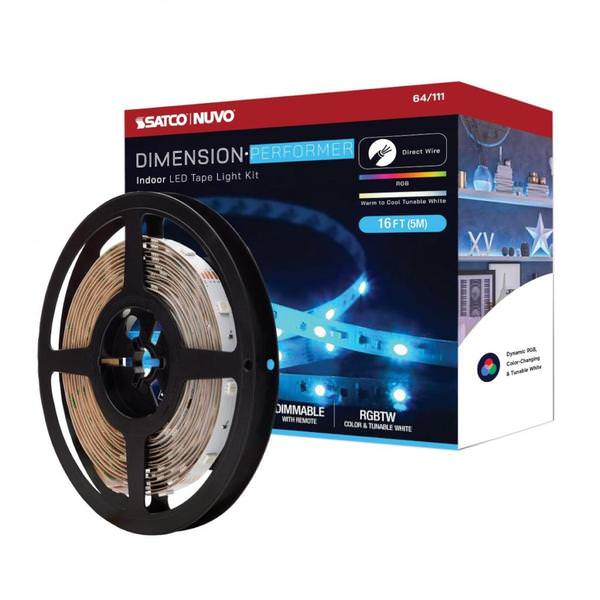 16' 14 watt 24 volt RGB Indoor LED Tape Light Kit with Remote
