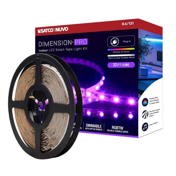 32' 30 watt 24 volt 2700K Warm White RGB LED Tape Light Kit with Remote Control