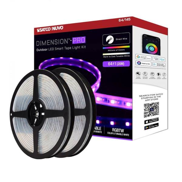 64' 68 watt 24 volt 2700K Warm White RGB LED Tape Light Kit with Remtoe Control