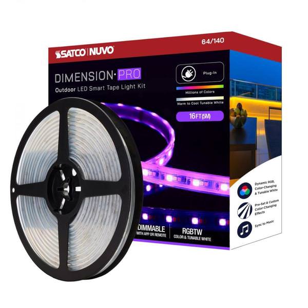 16' 18 watt 24 volt 2700K Warm White RGB LED Tape Light Kit with Remote