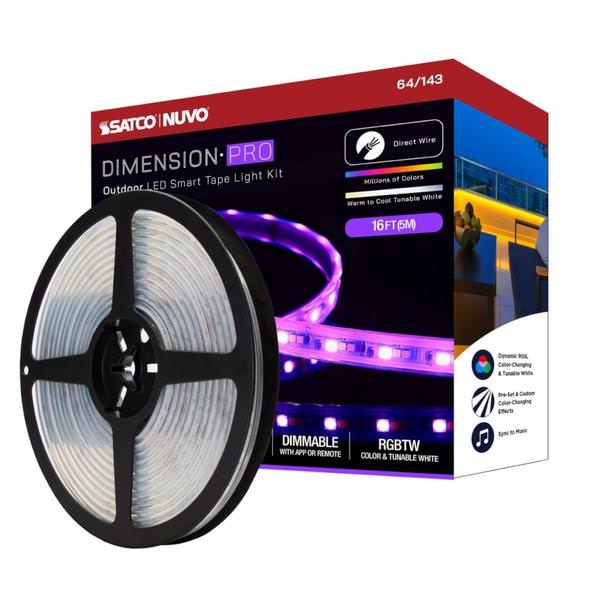 16' 20 watt 24 volt 2700K Warm White RGB LED Tape Light Kit with Remote Control 